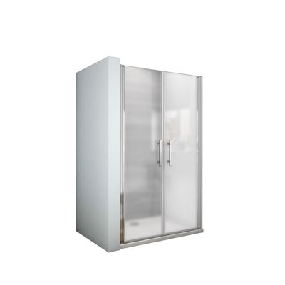 Porte de douche 120x185cm verre satiné et anticalcaire porte battante en niche