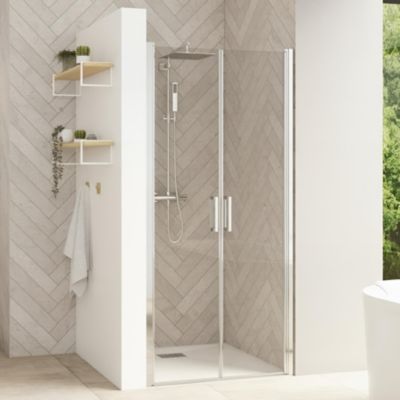 Porte de douche 2 battants SMART Design sans seuil (conforme PMR) L75cm ...