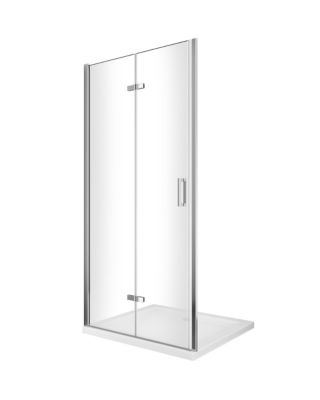 Porte de douche 6 mm pliante pour installation en niche - 78-81,5