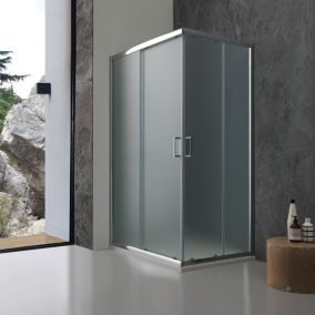 Porte De Douche 80X100 Cm Verre 6 Mm Mat Peau D'orange - Giada