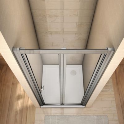 Porte de douche 80x185cm en verre trempé porte de douche pliante vers l'intérieur installation en niche