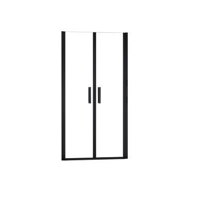 Porte de douche battante 100x200 cm - Noir mat - Verre anticalcaire 8 mm - Étanchéité optimale - Pivot silencieux