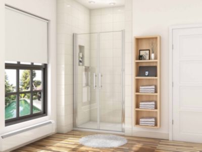Porte de douche battante 90cm en verre anticalcaire Porte de douche Hauteur 187cm