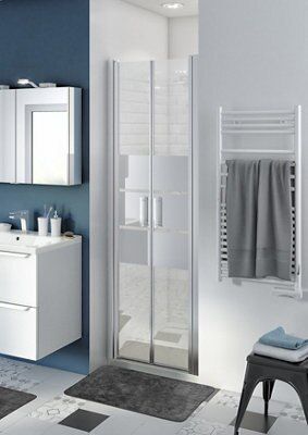 Porte de douche battante GoodHome Beloya miroir 70 cm