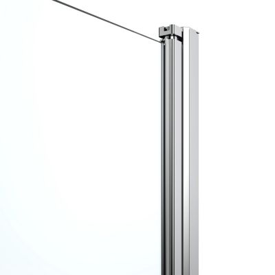 Porte de douche battante l.90 x H.195 cm, verre transparent, profilés alu chrome, GoodHome Ledava