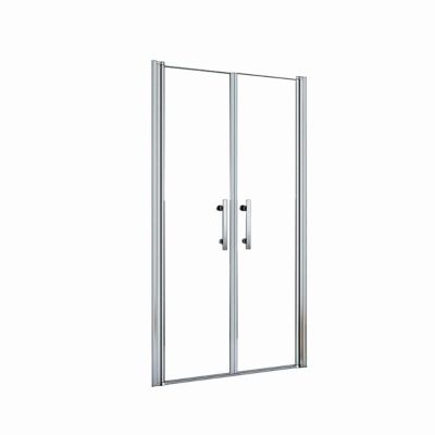Porte de douche battante verre trempé clair EP.6mm - 85x187cm - Pivotant à 180 degrés - Chromé - Installer en niche