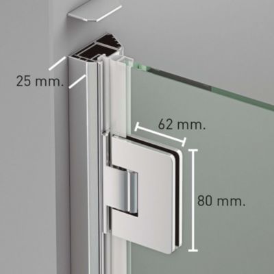 Porte de douche charnières droite - Paroi de douche L.80 x H195 cm ...