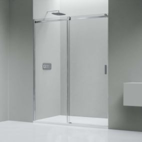 Porte de douche Chrome verre 6mm Cabine de douche Parois douche en niche porte coulissante, NT806 130cmx195cm (LxH)