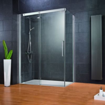 Porte de douche coulis. droite + paroi fixe 120x80 cm, Schulte Manhattan
