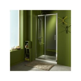 Porte de douche coulissante 100x190 cm aluminium chromé verre de sécurité 6 mm réversible Marie