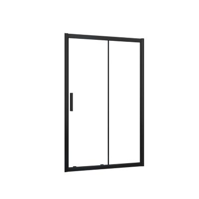 Porte De Douche Coulissante 100x195cm Profilé Noir Mat En Verre Anticalcaire Avec Le Système Soft-close