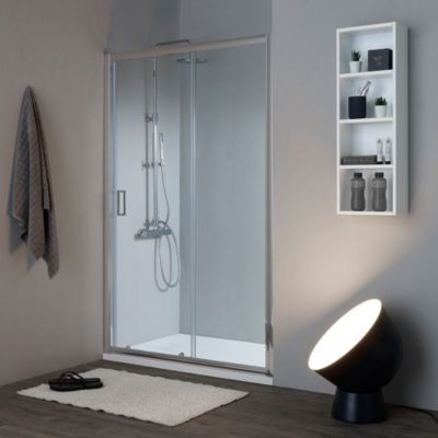 Porte de douche coulissante 110 cm en verre clair - new giada