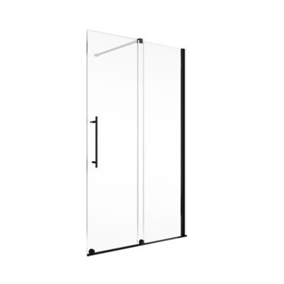 Accès d'angle droit avec portes de douche battantes, 90 x 90 cm, Schulte,  NewStyle, verre transparent anticalcaire, profilés noirs