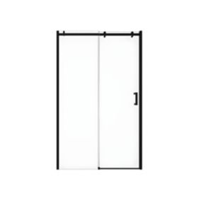 Porte de douche coulissante avec roues noir mat style industriel - 120 x 195 cm - ANAKAO