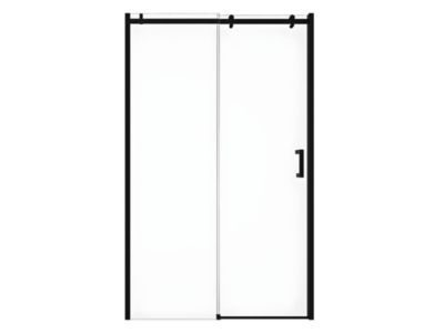 Porte de douche coulissante avec roues noir mat style industriel - 120 x 195 cm - ANAKAO