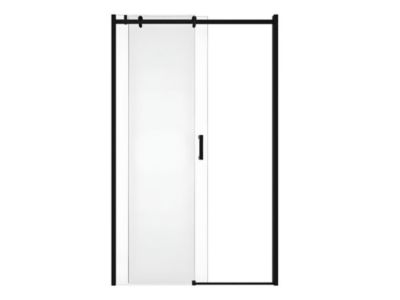 Porte de douche coulissante avec roues noir mat style industriel - 120 x 195 cm - ANAKAO