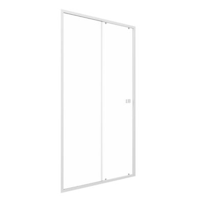 Porte de douche coulissante blanc Galedo Spot transparent 120cm