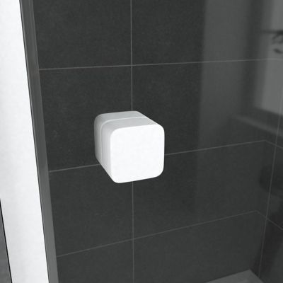 Porte de douche coulissante blanc Galedo Spot transparent 120cm