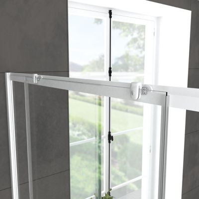 Porte de douche coulissante blanc Galedo Spot transparent 120cm