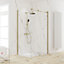 Porte de douche coulissante et paroi fixe 140+80x200 cm, doré, Schulte MasterClass