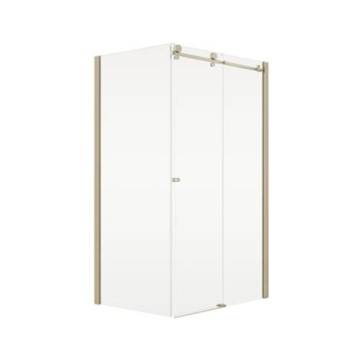 Porte de douche coulissante et paroi fixe 140+80x200 cm, doré, Schulte MasterClass
