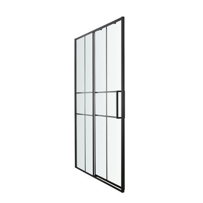 Porte de douche coulissante GoodHome Ahti transparent profilé noir 120 cm