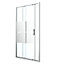 Porte de douche coulissante l.100 x H.195 cm, bandes miroir, profilés alu chrome, GoodHome Ledava