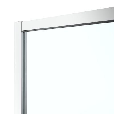 Porte de douche coulissante l.100 x H.195 cm, bandes miroir, profilés alu chrome, GoodHome Ledava