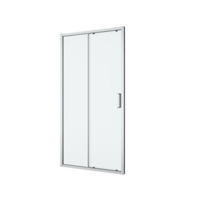 Porte de douche coulissante l.100 x H.195 cm, verre transparent, profilés aluminium chrome, GoodHome Ledava