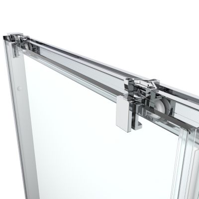 Porte de douche coulissante l.100 x H.195 cm, verre transparent, profilés aluminium chrome, GoodHome Ledava