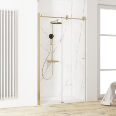 Greenwater GW-K01 Barre De Douche Coulissante 38-58 Cm - Sans Perçage Adhésif Puissant - Métal Chromé