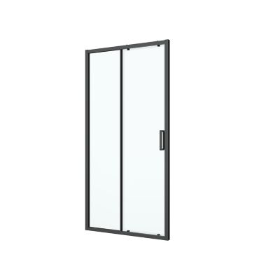 Porte de douche coulissante l.120 x H.195 cm, profilés aluminium noir, GoodHome Ledava