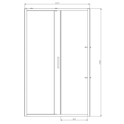 Porte de douche coulissante l.120 x H.195 cm, profilés aluminium noir, GoodHome Ledava
