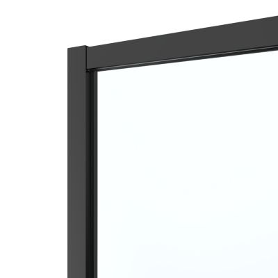 Porte de douche coulissante l.120 x H.195 cm, profilés aluminium noir, GoodHome Ledava