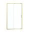 Porte de douche coulissante l.120 x H.195 cm, verre transparent, profilés alu finition doré brossé, GoodHome Ledava