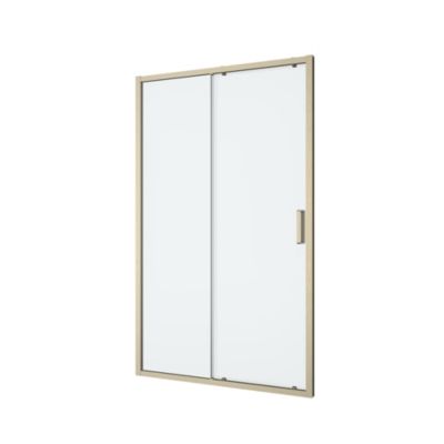 Porte de douche coulissante l.120 x H.195 cm, verre transparent, profilés aluminium finition doré brossé, GoodHome Ledava