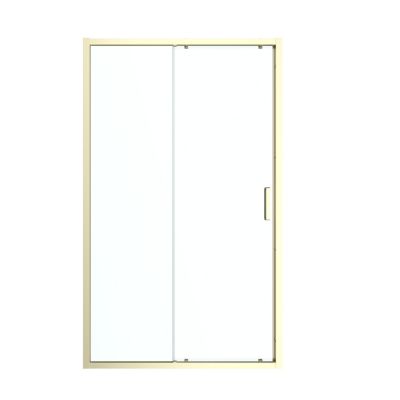 Porte de douche coulissante l.120 x H.195 cm, verre transparent, profilés aluminium finition doré brossé, GoodHome Ledava