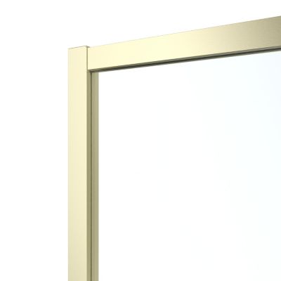 Porte de douche coulissante l.120 x H.195 cm, verre transparent, profilés aluminium finition doré brossé, GoodHome Ledava