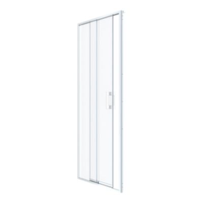Porte de douche coulissante l.120 x H.195 cm, verre transparent, profilés chromé, GoodHome Evanna