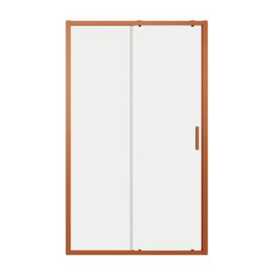 Porte de douche coulissante l.120 x H.195 cm, verre transparent, profilés cuivré, GoodHome Ledava