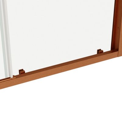 Porte de douche coulissante l.120 x H.195 cm, verre transparent, profilés cuivré, GoodHome Ledava