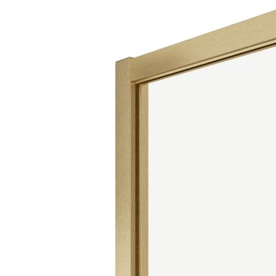 Porte de douche coulissante l.120 x H.195 cm, verre transparent, profilés doré, GoodHome Ledava