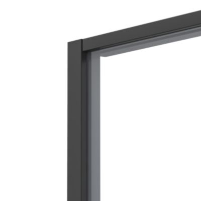 Porte de douche coulissante l.120 x H.195 cm, verre transparent, profilés noir, GoodHome Evanna