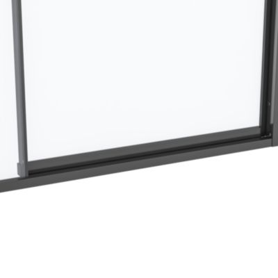 Porte de douche coulissante l.120 x H.195 cm, verre transparent, profilés noir, GoodHome Evanna