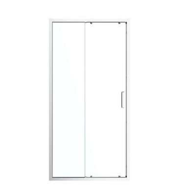 Porte de douche coulissante l.140 x H.195 cm, verre transparent, profilés alu chrome, GoodHome Ledava