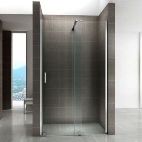 Porte de douche coulissante NAPOLI H.200 - largeur 130 cm verre transparent 8 mm - Saniverre