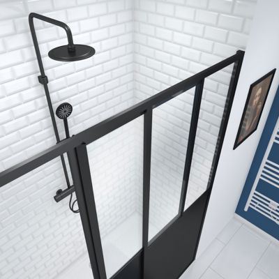 Porte de douche coulissante noir Galedo Fabrik 120cm