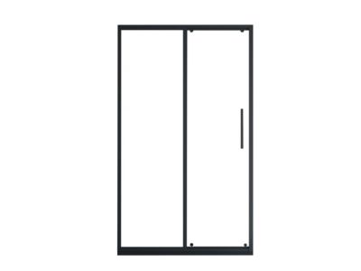 Porte de douche coulissante noir mat style industriel - 120 x 195 cm - TORONI