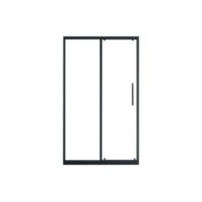 Porte de douche coulissante noir mat style industriel - 140 x 195 cm - TORONI