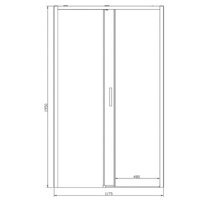 Porte de douche coulissante PMR l.120 x 195 cm, profilés finition chrome, GoodHome Ledava